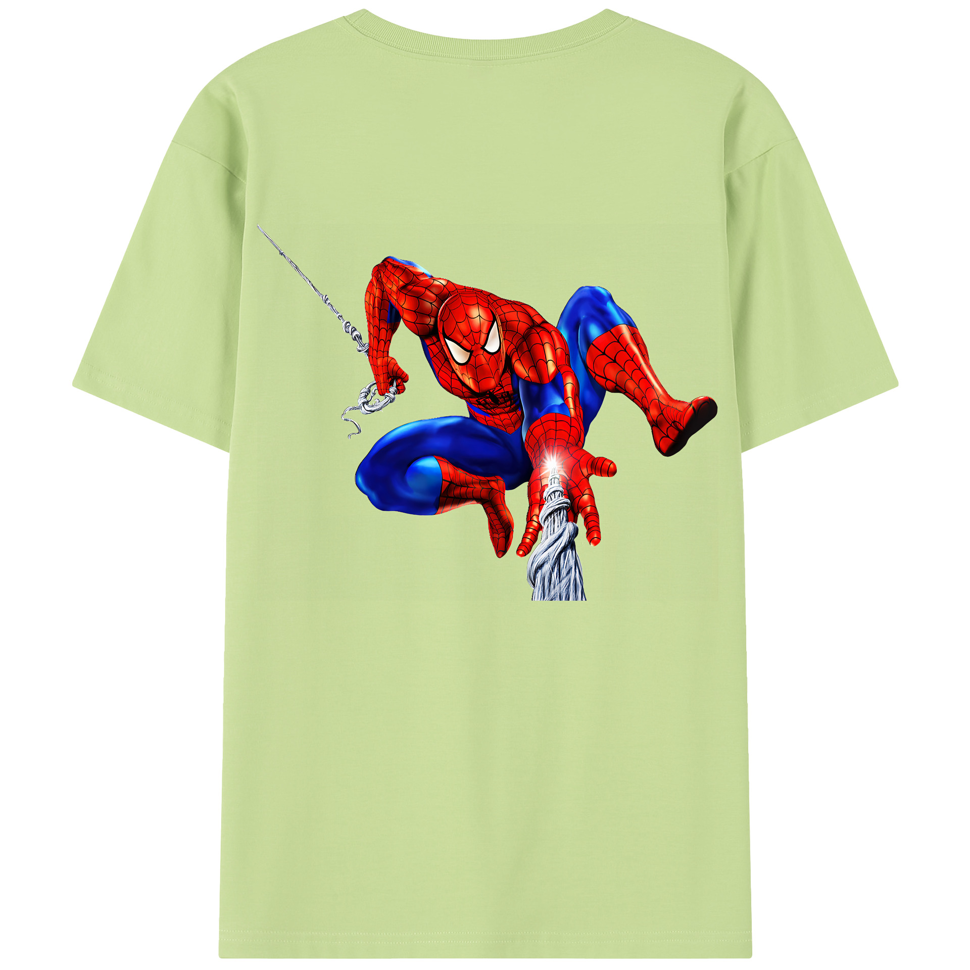 （画像用） Spider Man スパイダーマン 綿100％半袖Tシャツ（背面プリント）